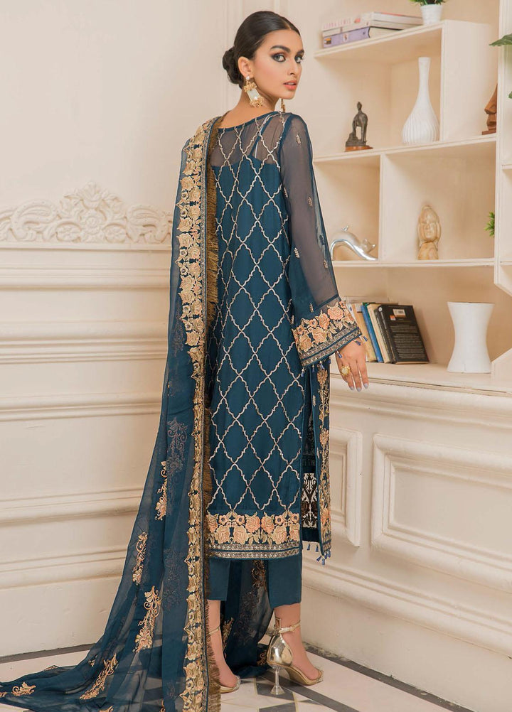 Nourang by Maryam's Embroidered Chiffon Suits Unstitched 3 Piece MRM21NC D-219 - Festive Collection