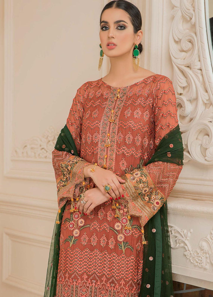 Nourang by Maryam's Embroidered Chiffon Suits Unstitched 3 Piece MRM21NC D-220 - Festive Collection