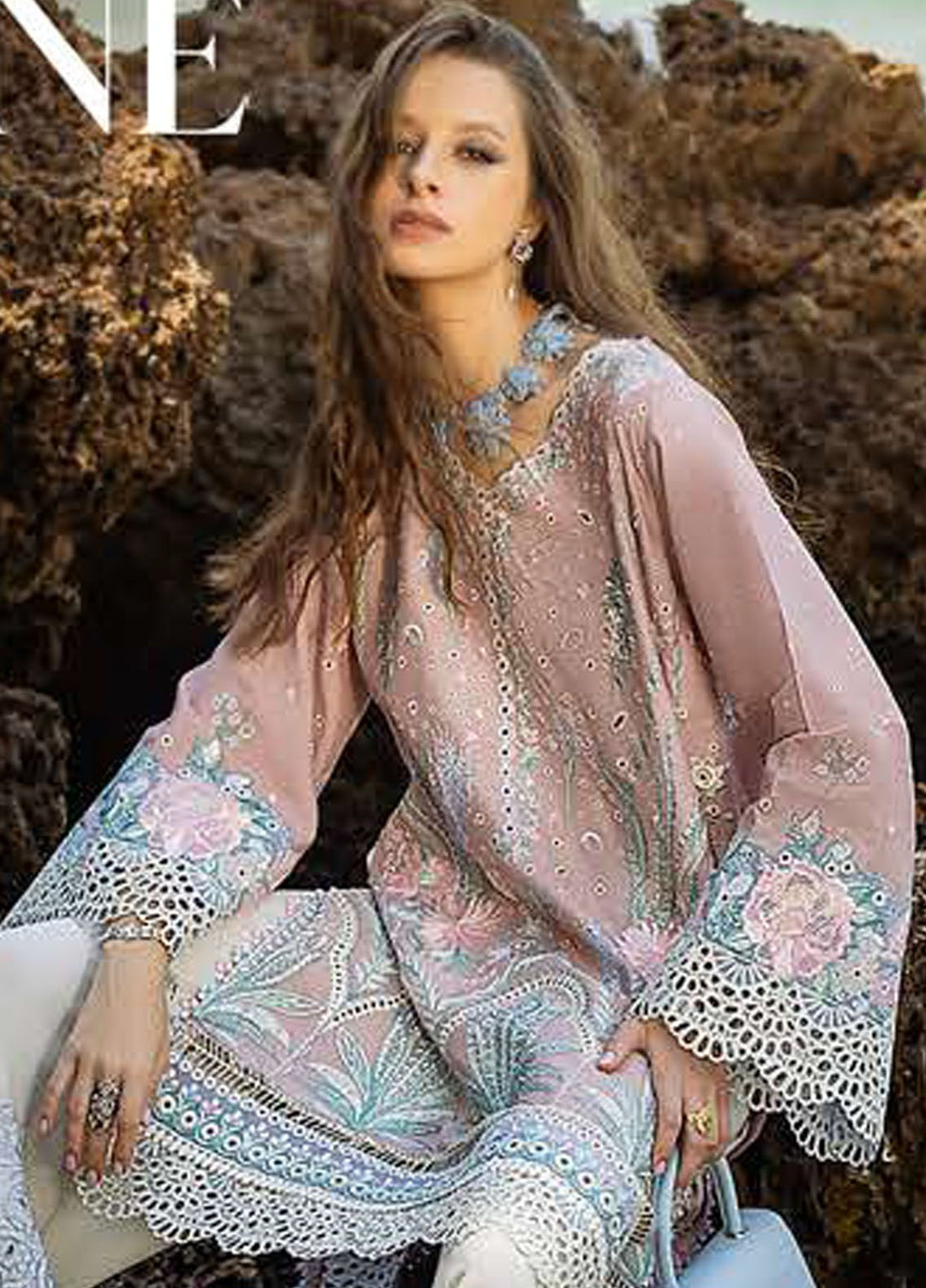 Nouveau Chapitre by Esmel Embroidered Lawn Suits Unstitched 3 Piece EML25NC D-02 Varlaine - Summer Collection