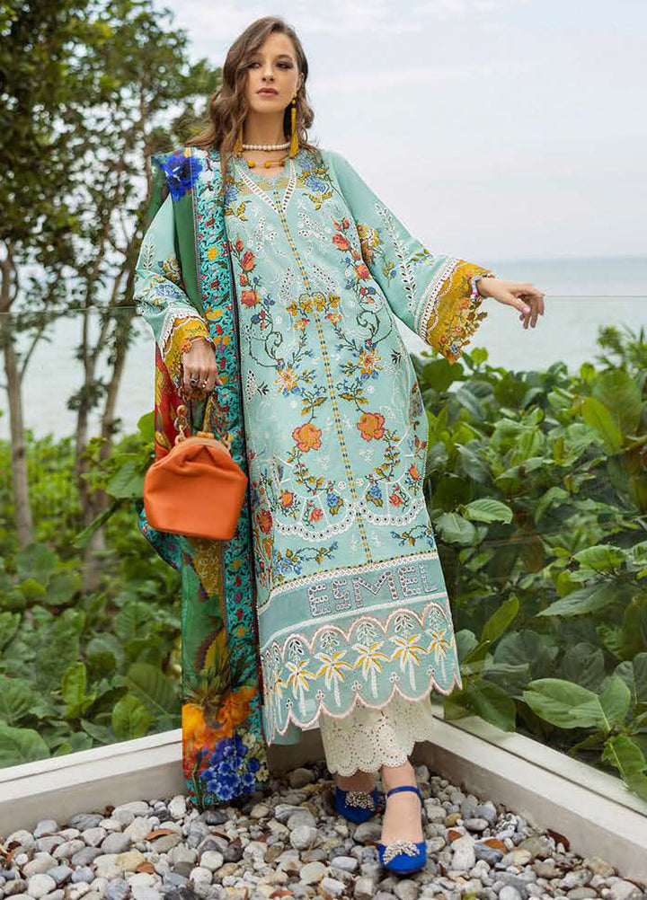 Nouveau Chapitre by Esmel Embroidered Lawn Suits Unstitched 3 Piece EML25NC D-10 Eline - Summer Collection
