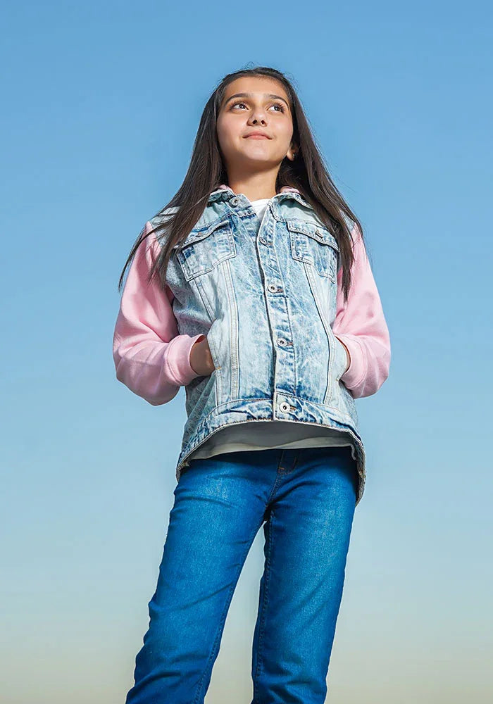 Ochre RTW Solids Girls Denim 1 Piece Girls Denim Jacket - Summer Collection