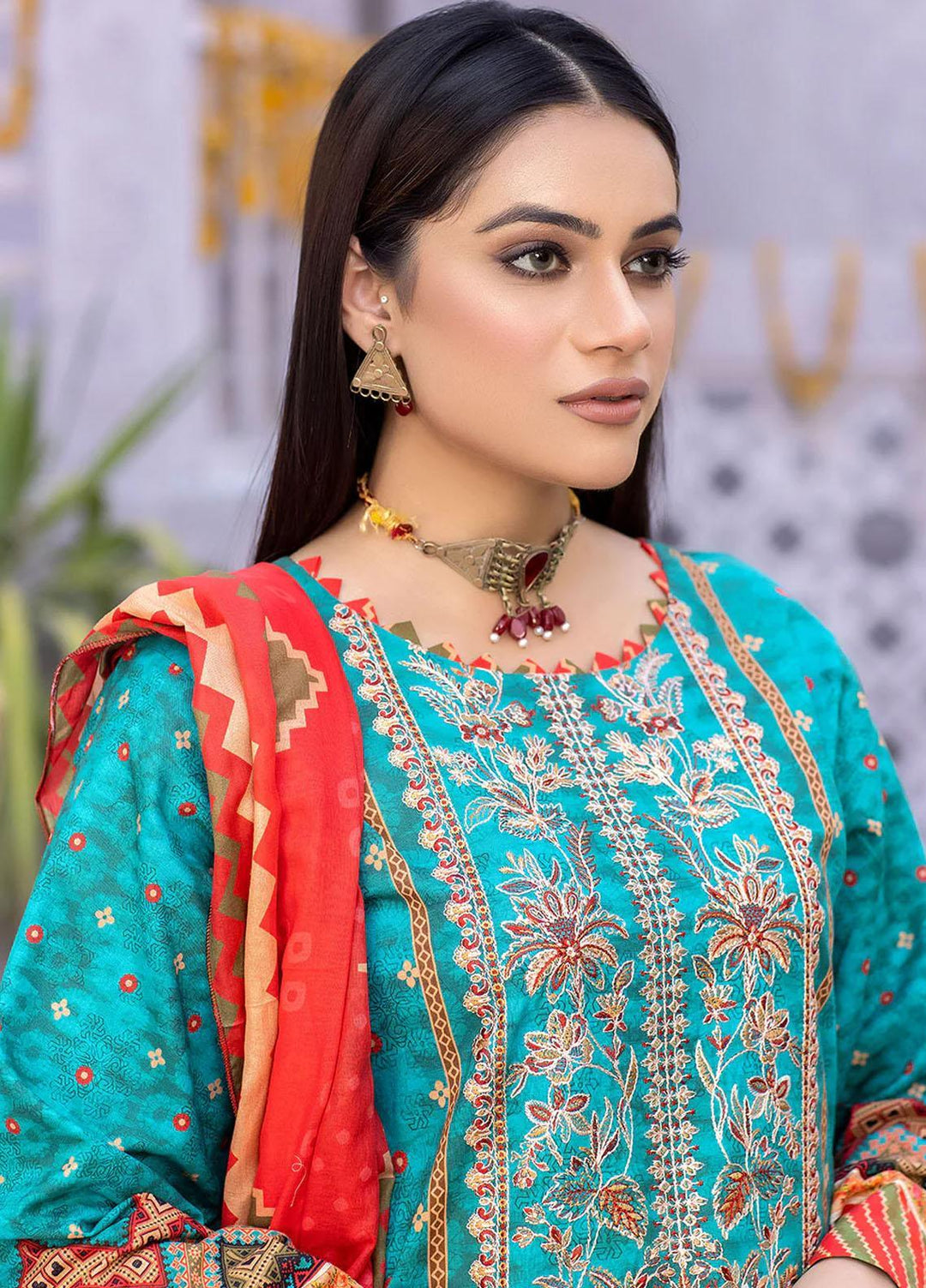 Nova By Safwa Embroidered Lawn Suits Unstitched 3 Piece SW23NL NVC-21 - Summer Collection