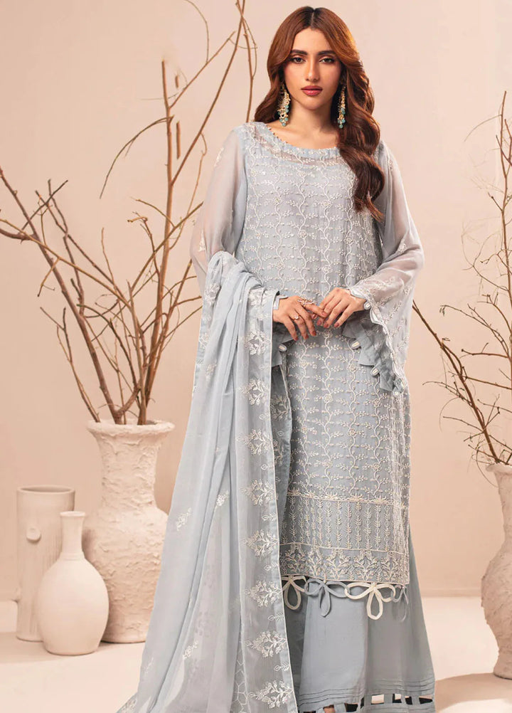 Nur By Shamooz Embroidered Chiffon Suit Unstitched 4 Piece SHM24N SU-093 - Formals Collection