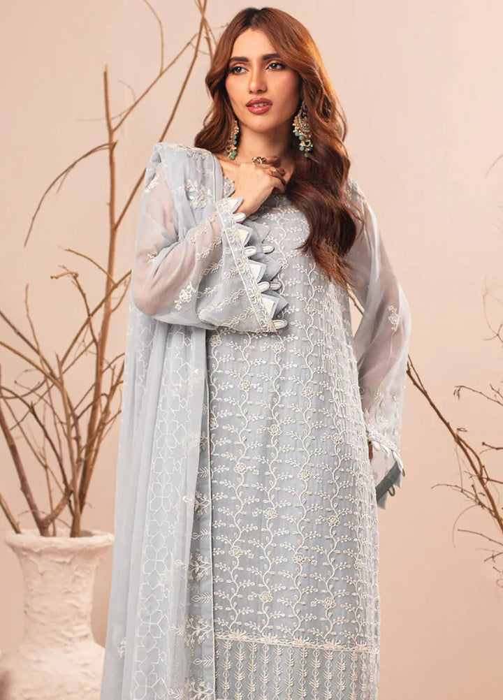 Nur By Shamooz Embroidered Chiffon Suit Unstitched 4 Piece SHM24N SU-093 - Formals Collection