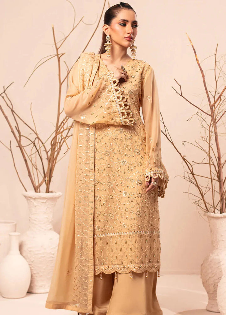 Nur By Shamooz Embroidered Chiffon Suit Unstitched 4 Piece SHM24N SU-094 - Formals Collection