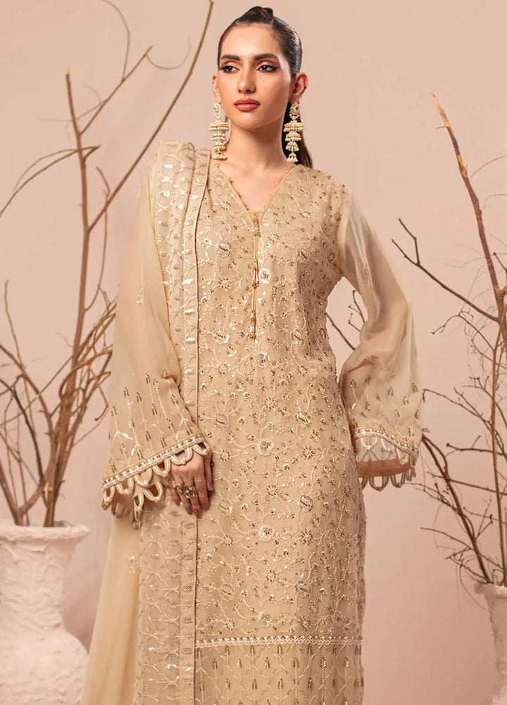 Nur By Shamooz Embroidered Chiffon Suit Unstitched 4 Piece SHM24N SU-094 - Formals Collection