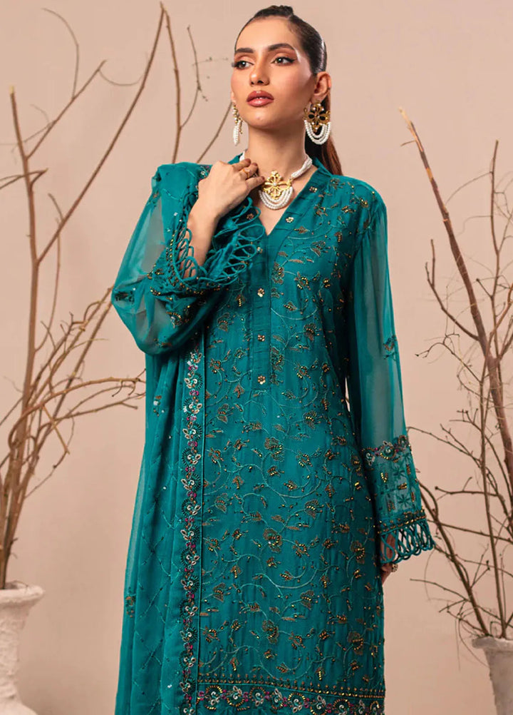 Nur By Shamooz Embroidered Chiffon Suit Unstitched 4 Piece SHM24N SU-095 - Formals Collection