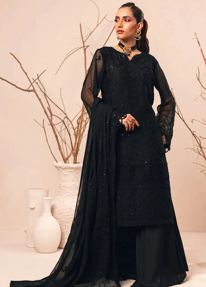 Nur By Shamooz Embroidered Chiffon Suit Unstitched 4 Piece SHM24N SU-096 - Formals Collection
