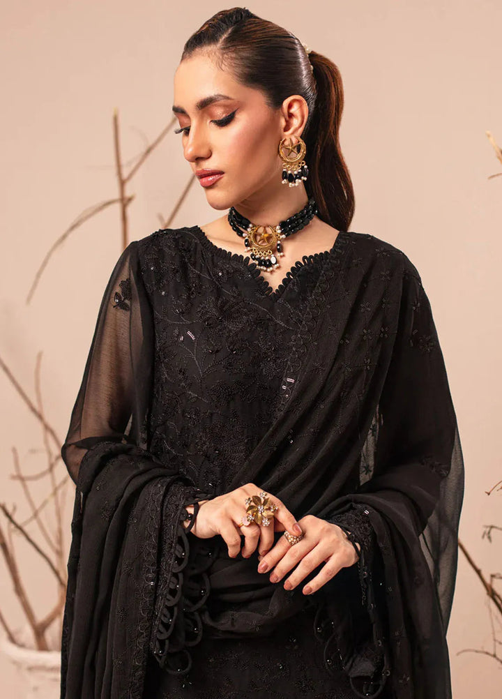 Nur By Shamooz Embroidered Chiffon Suit Unstitched 4 Piece SHM24N SU-096 - Formals Collection