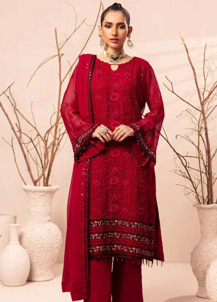 Nur By Shamooz Embroidered Chiffon Suit Unstitched 4 Piece SHM24N SU-097 - Formals Collection