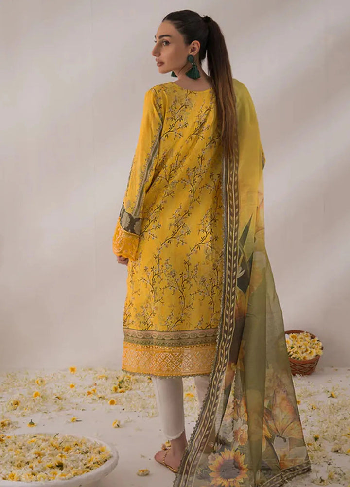 Nur By Shazme Printed Lawn Suit Unstitched 3 Piece SHZ24N SH-02 Daisy - Summer Collection