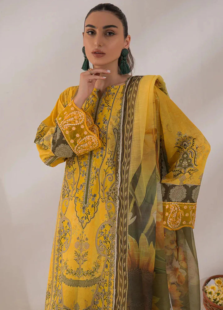 Nur By Shazme Printed Lawn Suit Unstitched 3 Piece SHZ24N SH-02 Daisy - Summer Collection