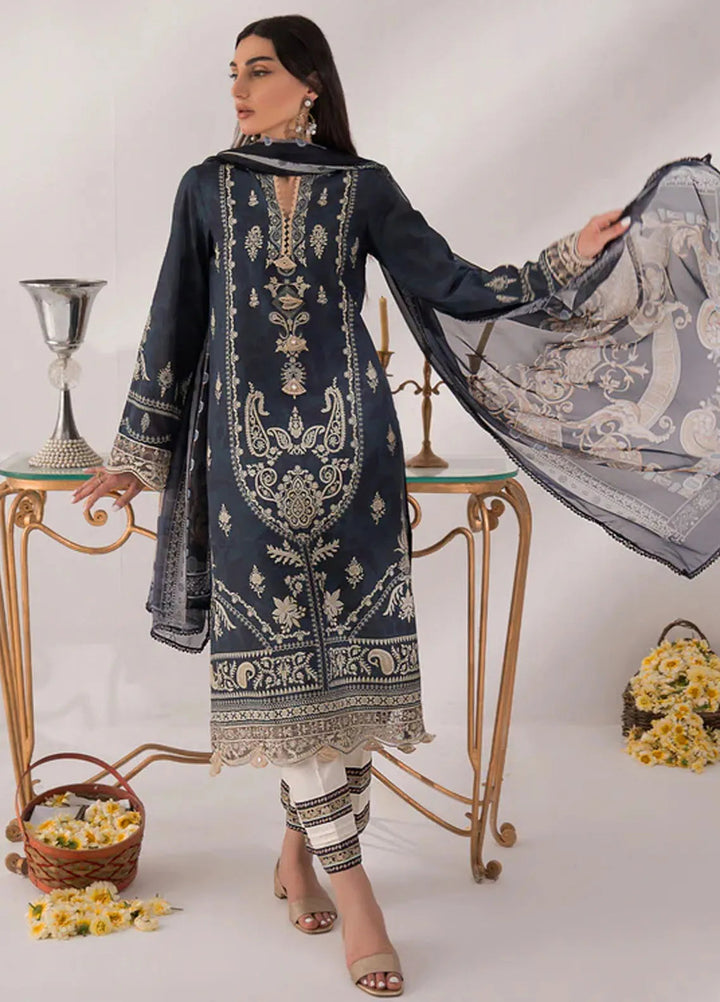 Nur By Shazme Printed Lawn Suit Unstitched 3 Piece SHZ24N SH-03 Zinc Poppy - Summer Collection