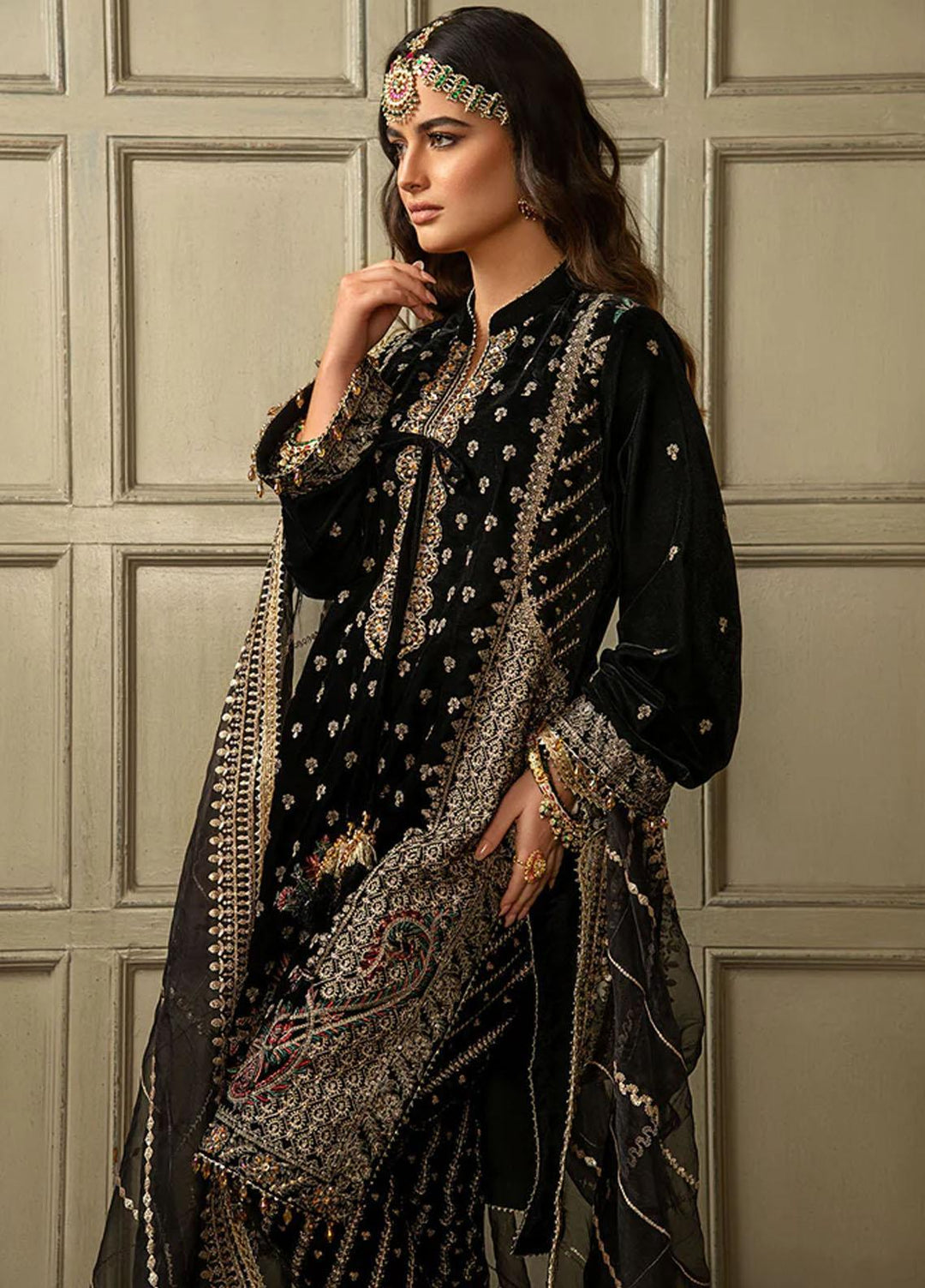 Nur By Sobia Nazir Embroidered Velvet Suits Unstitched 3 Piece SN23NU N23-04 - Festive Collection