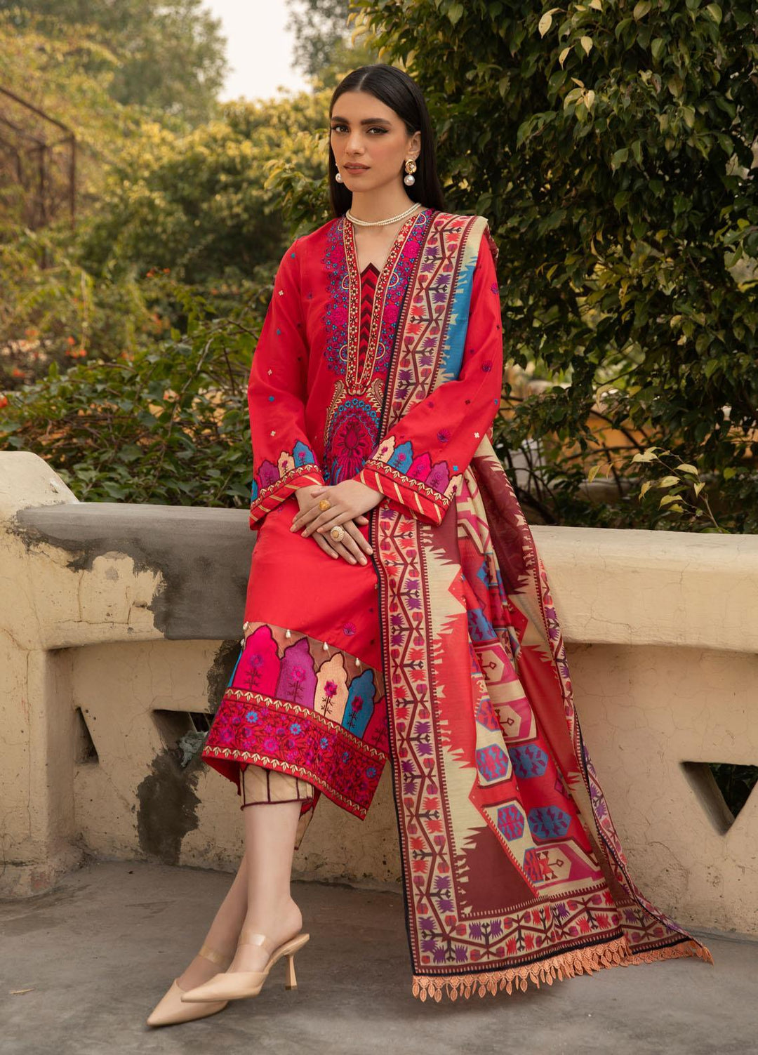 Nur-E-Nazar by Parishay Embroidered Lawn Suits Unstitched 3 Piece PRS22NN Cara - Summer Collection