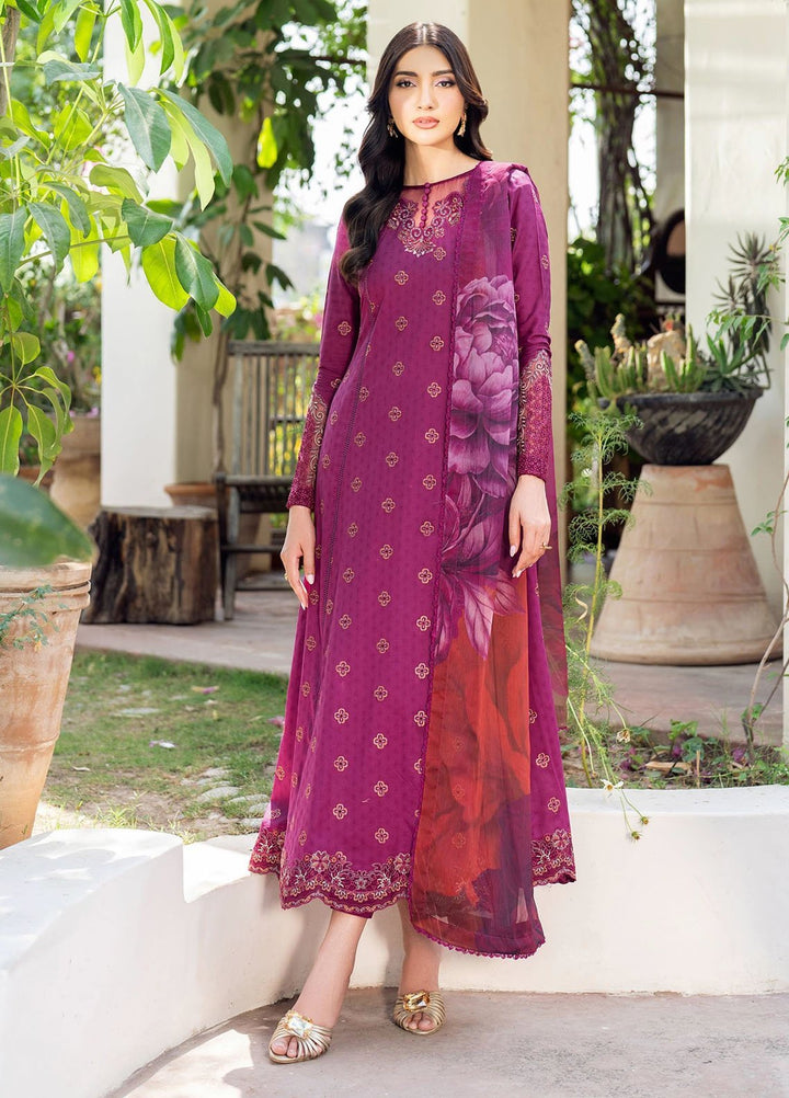 Nura by Zarif Embroidered Lawn Suits Unstitched 3 Piece ZF25TL Nura-08 Mehmal - Summer Collection