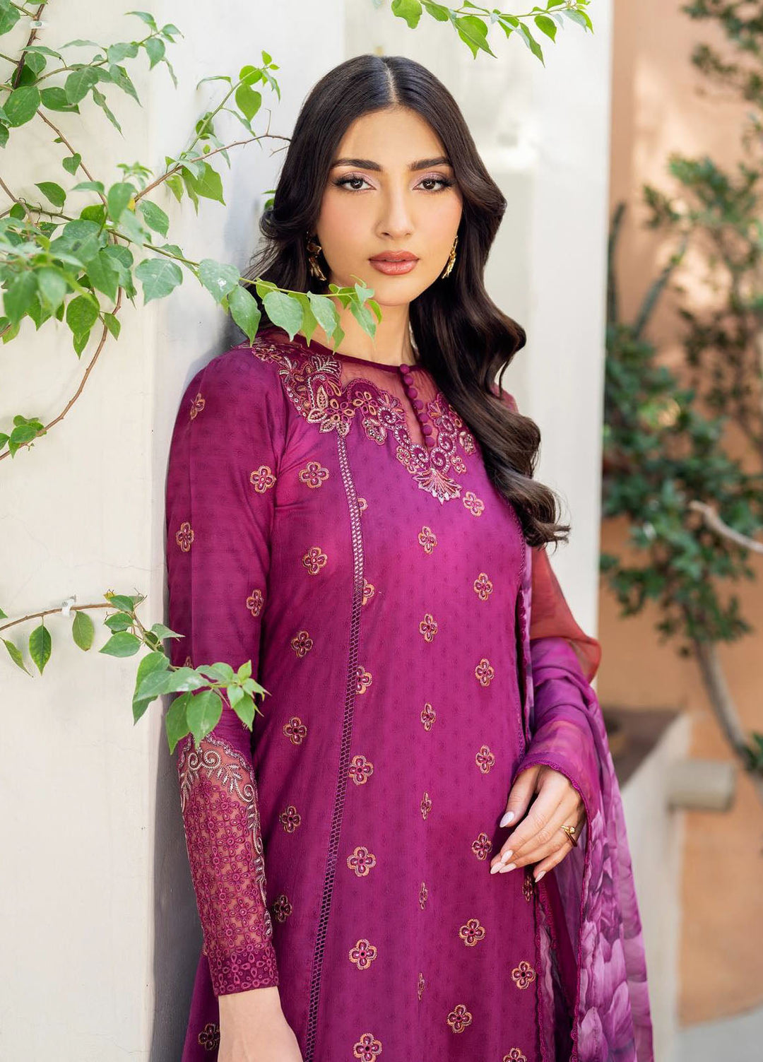 Nura by Zarif Embroidered Lawn Suits Unstitched 3 Piece ZF25TL Nura-08 Mehmal - Summer Collection