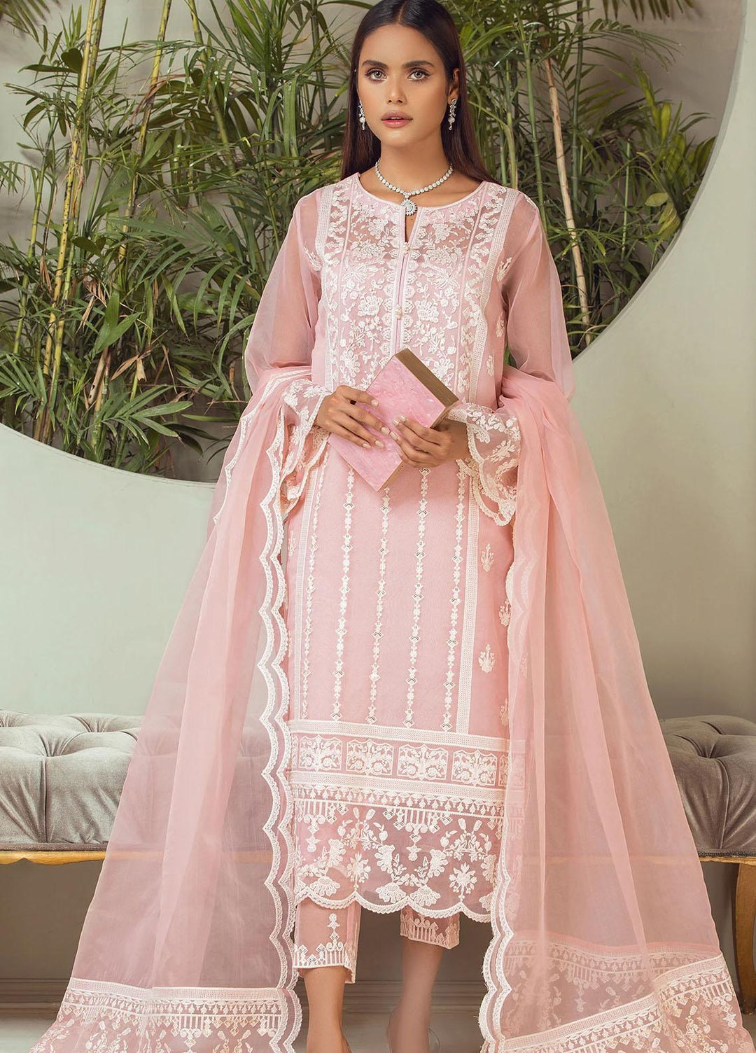 Nurani By Elegance Embroidered Organza Suits Unstitched 3 Piece ELG21N ALANNA - Festive Collection