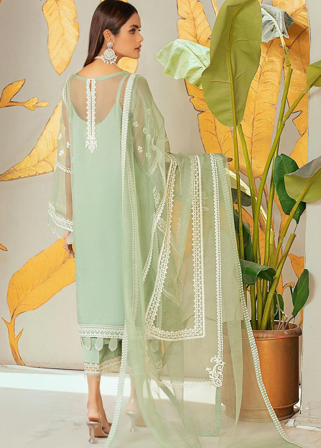 Nurani By Elegance Embroidered Organza Suits Unstitched 3 Piece ELG21N AZMEH - Festive Collection