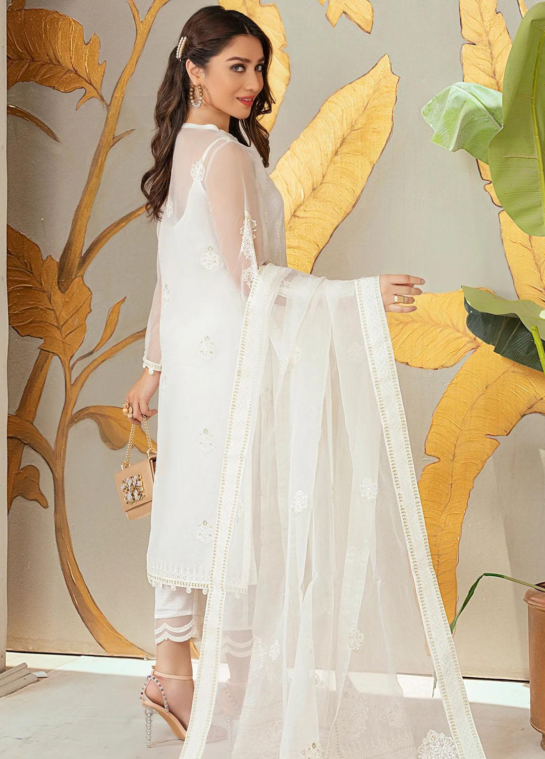 Nurani By Elegance Embroidered Organza Suits Unstitched 3 Piece ELG21N SINEEN - Festive Collection