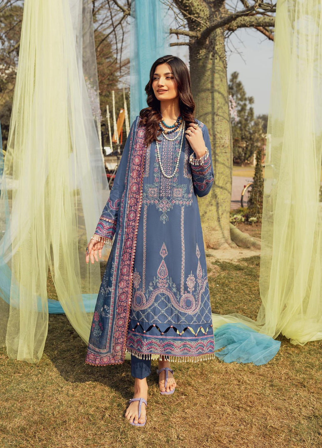 Nuray-e-Nazar by Parishay Embroidered Lawn Suits Unstitched 3 Piece PR23NNZ D-05 - Summer Collection