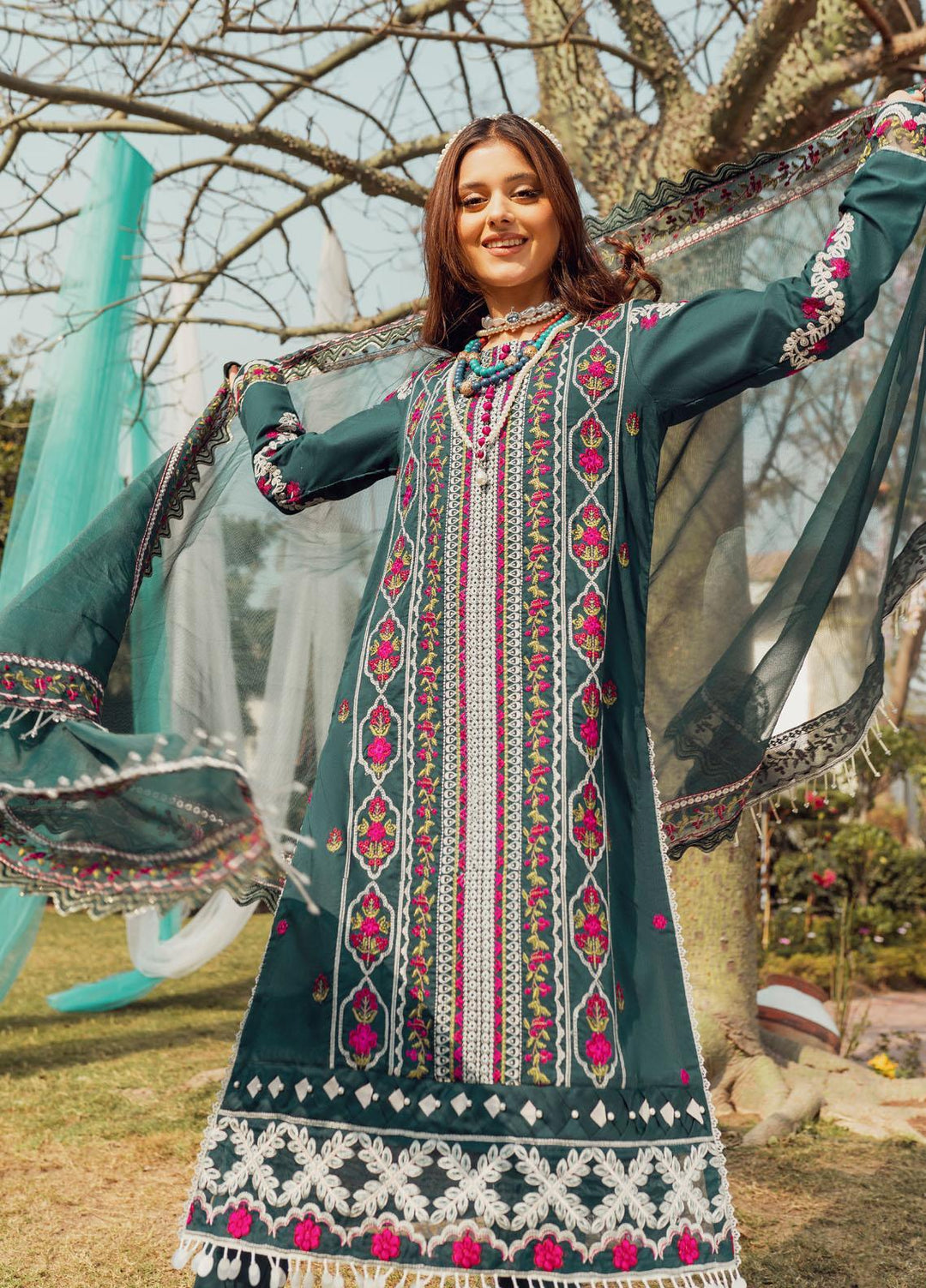Nuray-e-Nazar by Parishay Embroidered Lawn Suits Unstitched 3 Piece PR23NNZ D-10 - Summer Collection