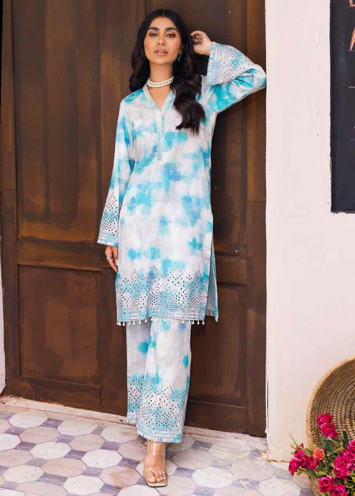 Ballerina By Nureh Embroidered Lawn Suits Unstitched 2 Piece NU22CK NU2- 44 - Summer Collection