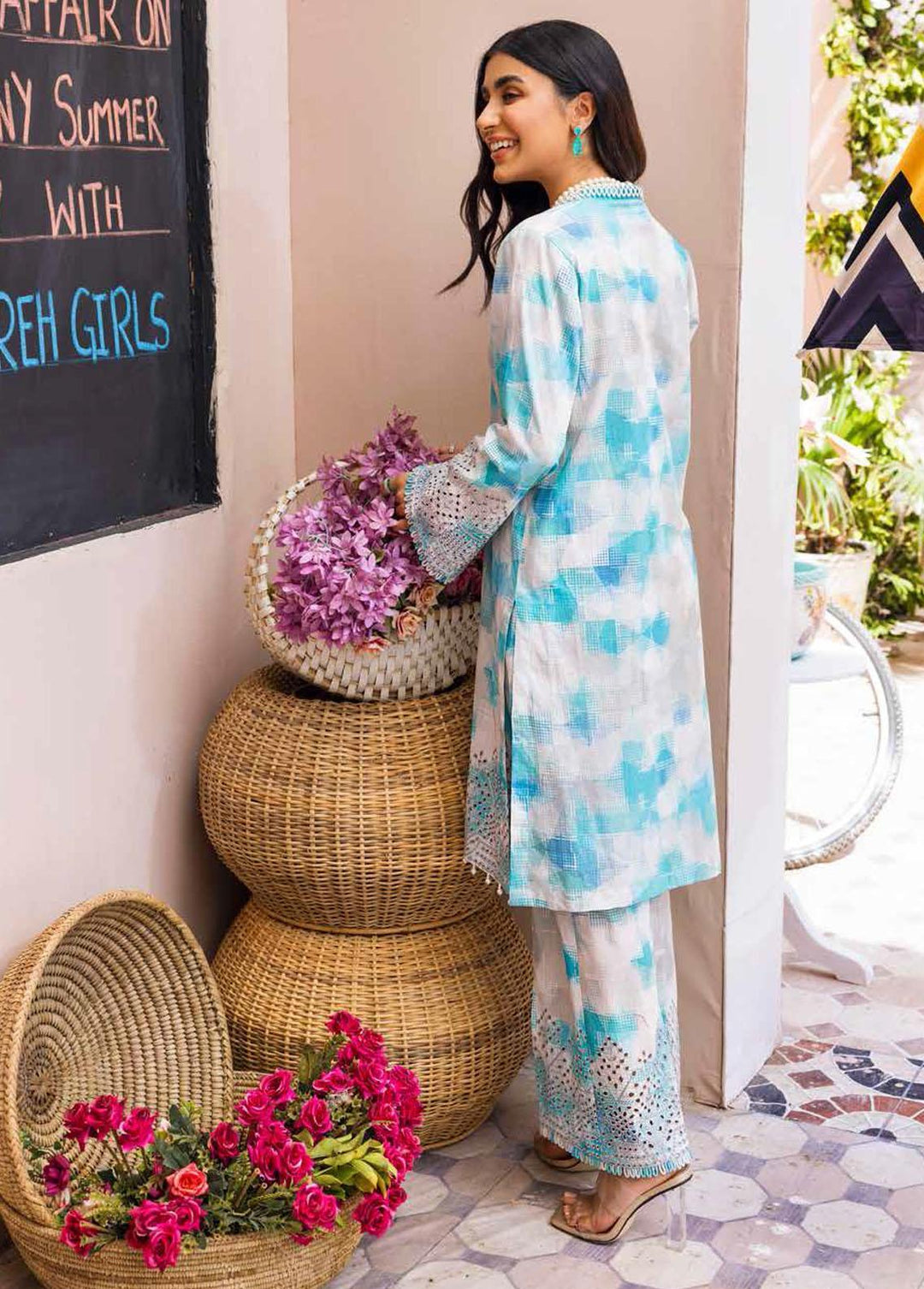 Ballerina By Nureh Embroidered Lawn Suits Unstitched 2 Piece NU22CK NU2- 44 - Summer Collection