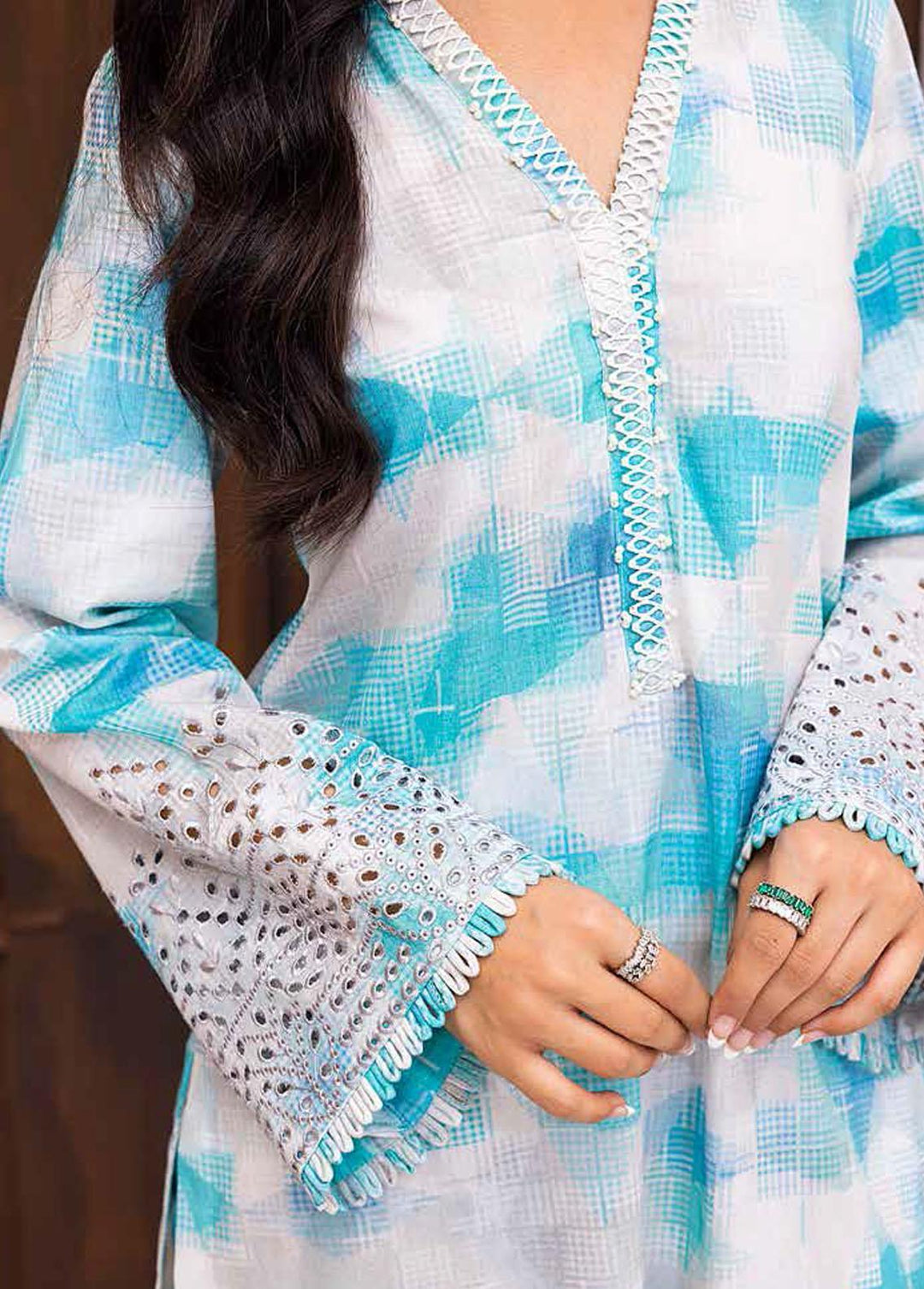 Ballerina By Nureh Embroidered Lawn Suits Unstitched 2 Piece NU22CK NU2- 44 - Summer Collection