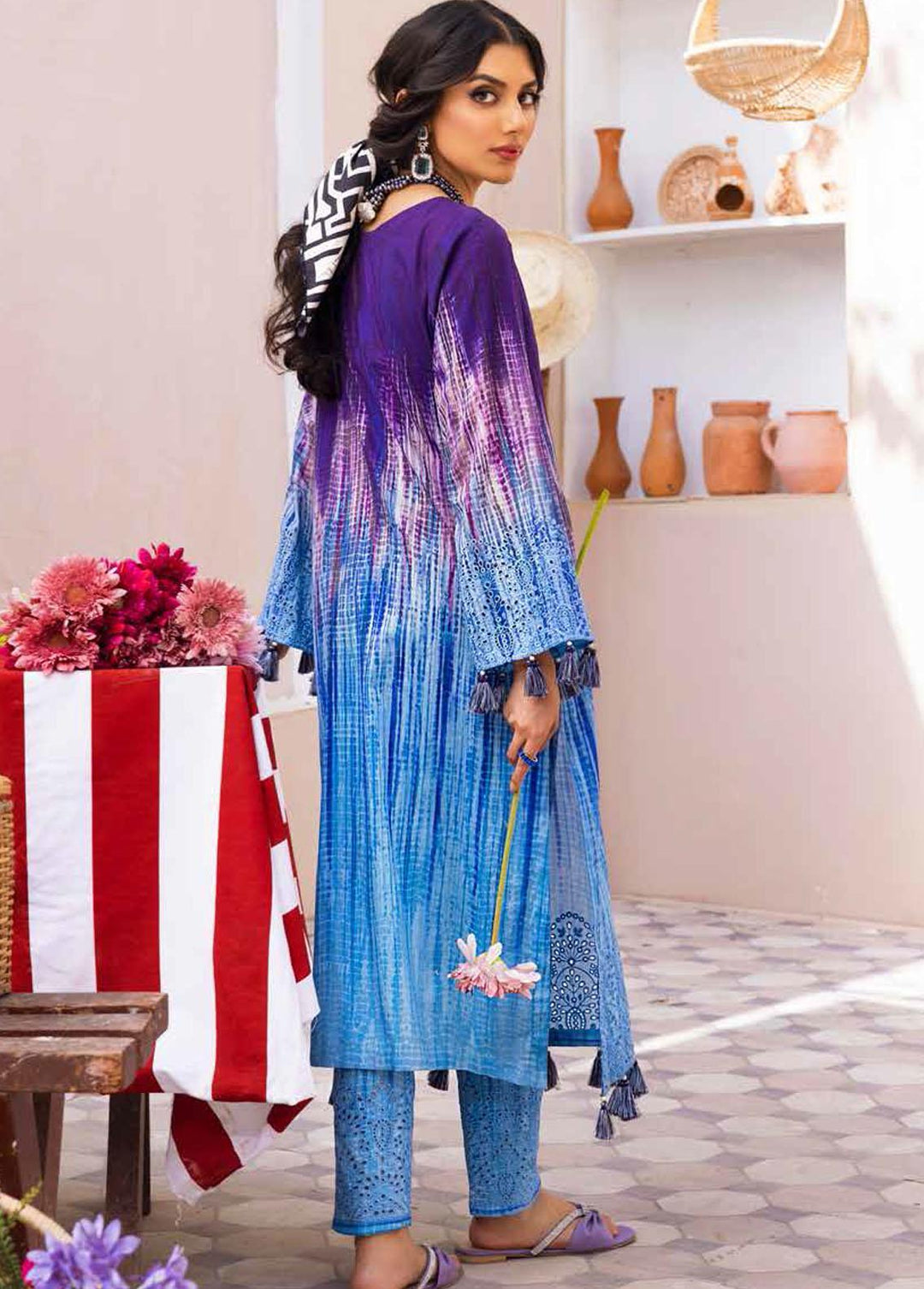 Ballerina By Nureh Embroidered Lawn Suits Unstitched 2 Piece NU22CK NU2- 45 - Summer Collection
