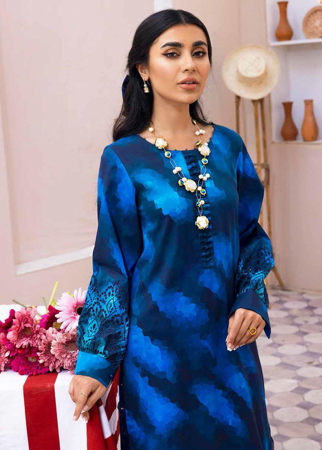 Ballerina By Nureh Embroidered Lawn Suits Unstitched 2 Piece NU22CK NU2- 46 - Summer Collection