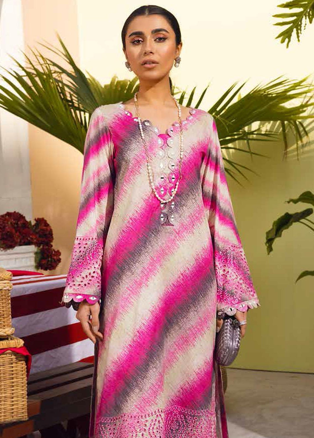 Ballerina By Nureh Embroidered Lawn Suits Unstitched 2 Piece NU22BL NU2- 35 - Summer Collection