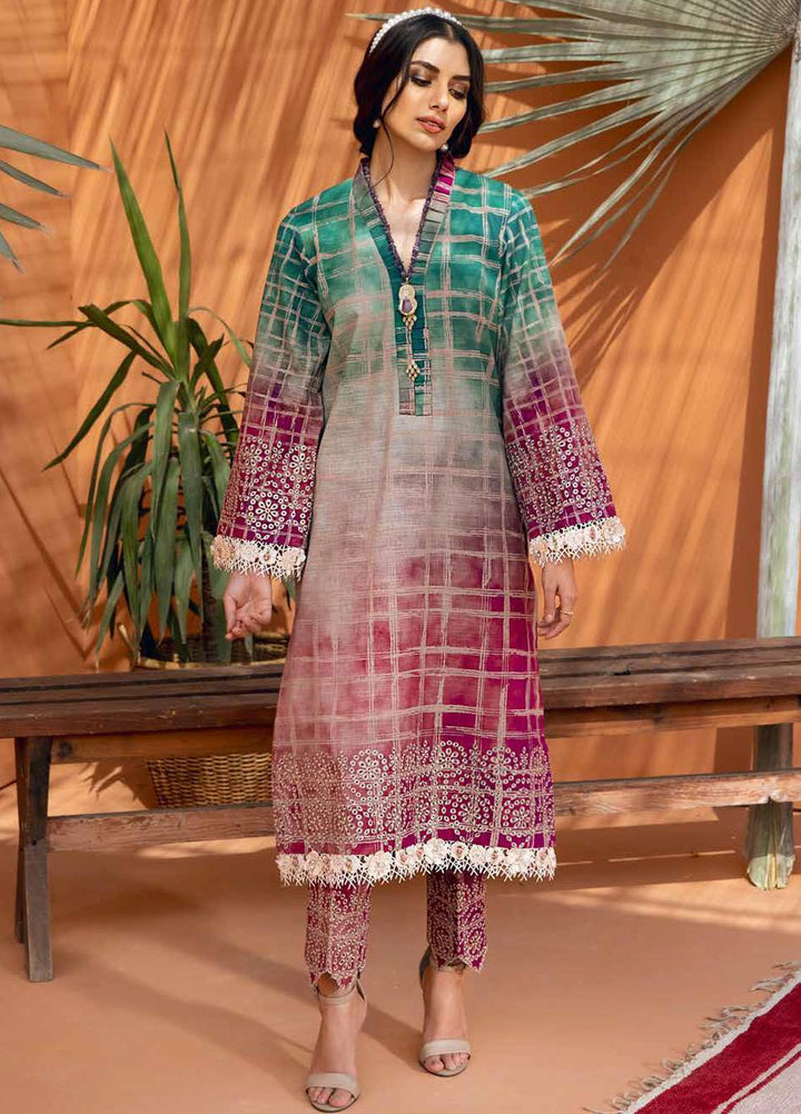 Nureh Embroidered Chikankari Khaddar Suits Unstitched 2 Piece NU21B-2 De Rose NU2-11 - Winter Collection