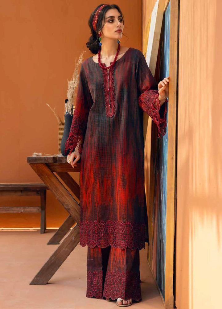 Nureh Embroidered Chikankari Khaddar Suits Unstitched 2 Piece NU21B-2 Lady Bug NU2-20 - Winter Collection