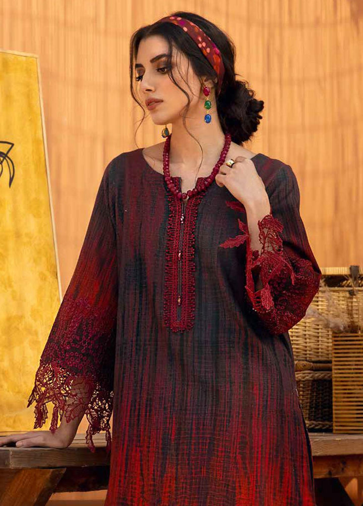 Nureh Embroidered Chikankari Khaddar Suits Unstitched 2 Piece NU21B-2 Lady Bug NU2-20 - Winter Collection