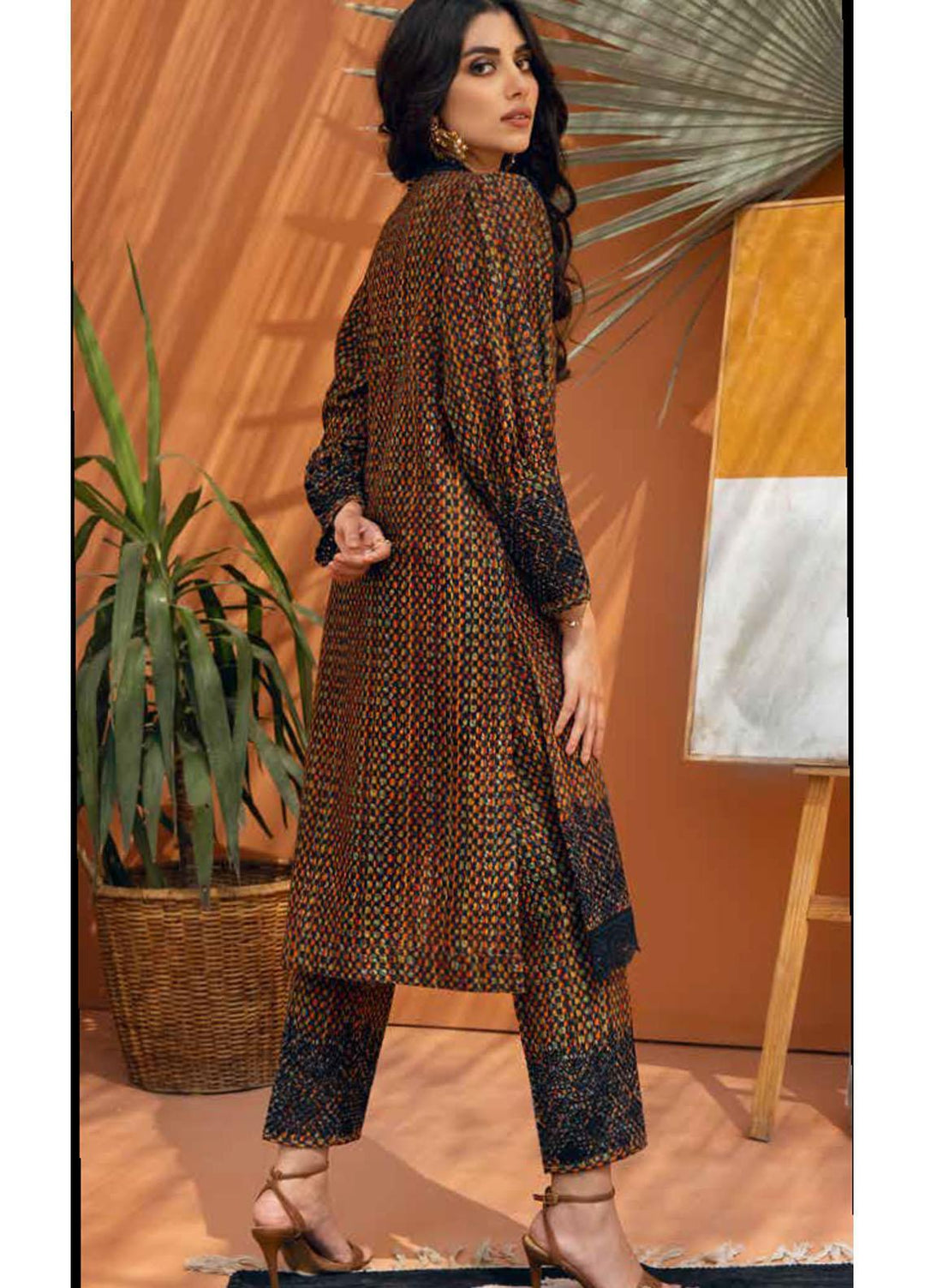 Nureh Embroidered Chikankari Khaddar Suits Unstitched 2 Piece NU21B-2 Twig NU2-18 - Winter Collection