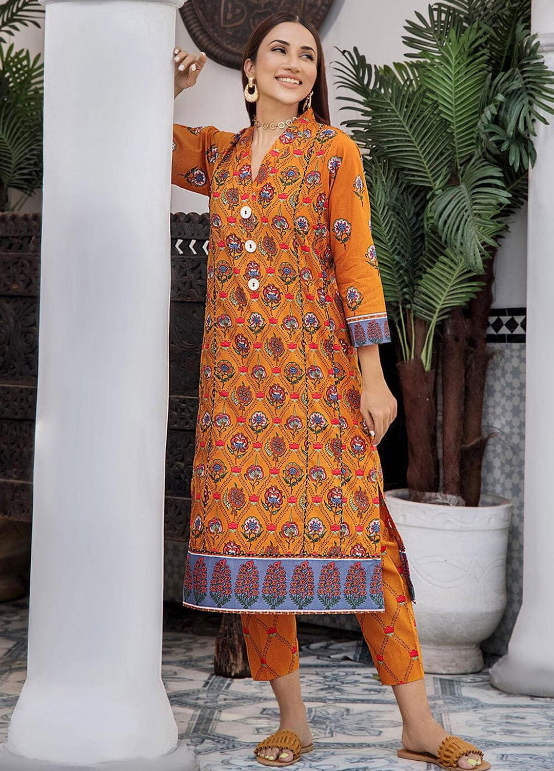 Nureh By Khas Printed Lawn Suits Unstitched 2 Piece KHS23N RKT-1703 - Summer Collection