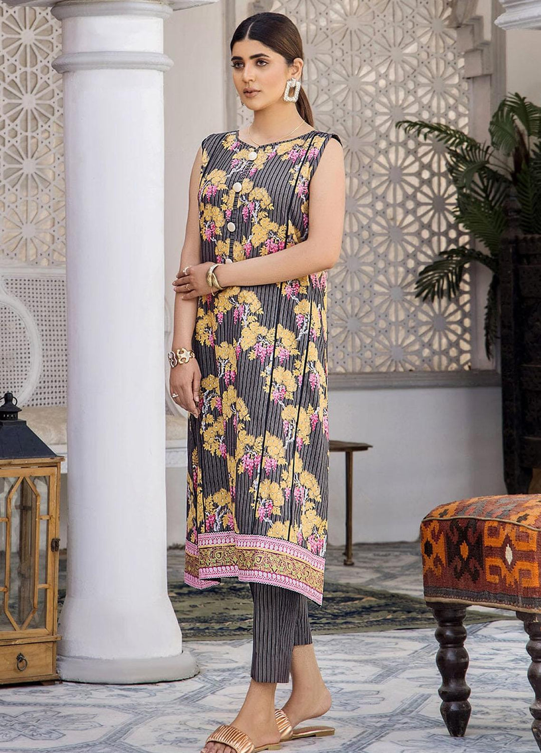 Nureh By Khas Printed Lawn Suits Unstitched 2 Piece KHS23N RKT-1704 - Summer Collection