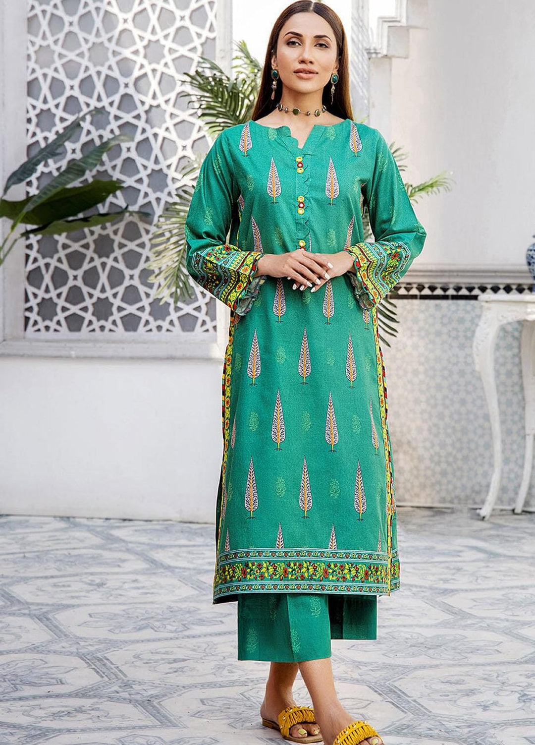 Nureh By Khas Printed Lawn Suits Unstitched 2 Piece KHS23N RKT-1708 - Summer Collection