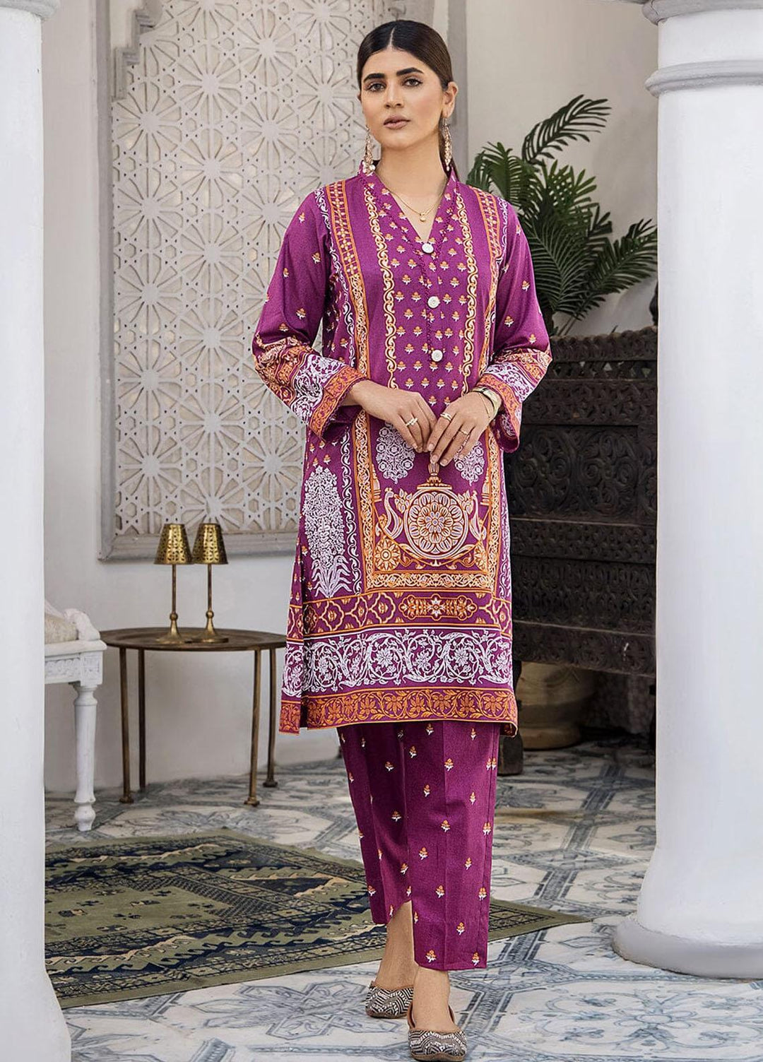 Nureh By Khas Printed Lawn Suits Unstitched 2 Piece KHS23N RKT-1709 - Summer Collection