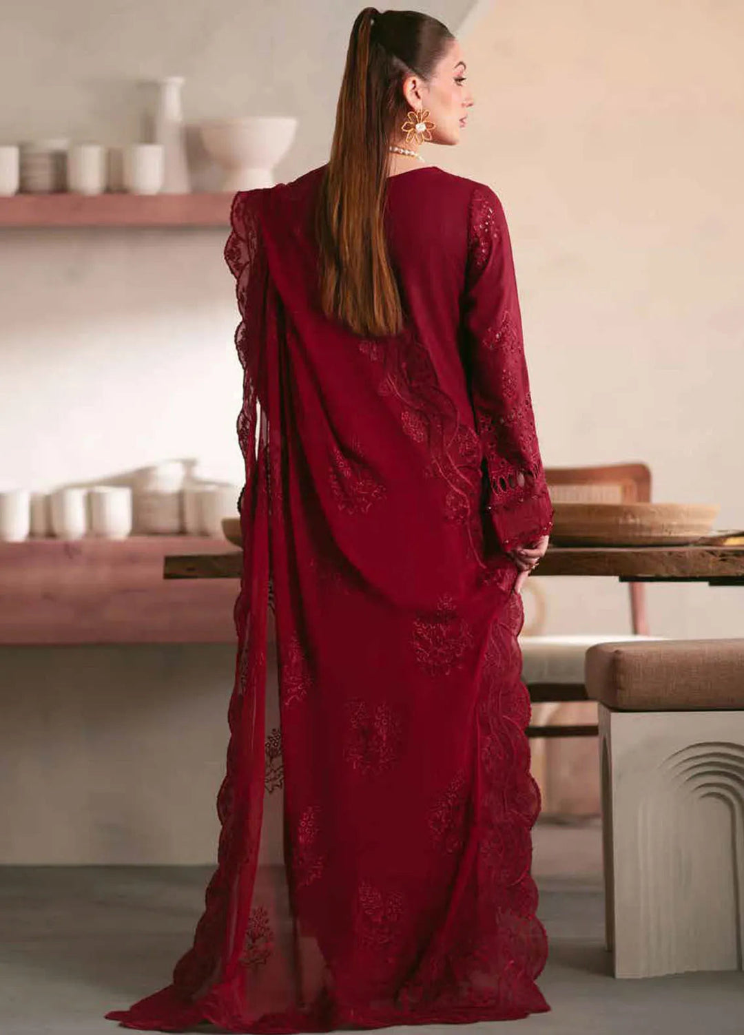 Nureh Chikankari Karandi Suit Unstitched 3 Piece NU24EK NE-104 - Winter Collection