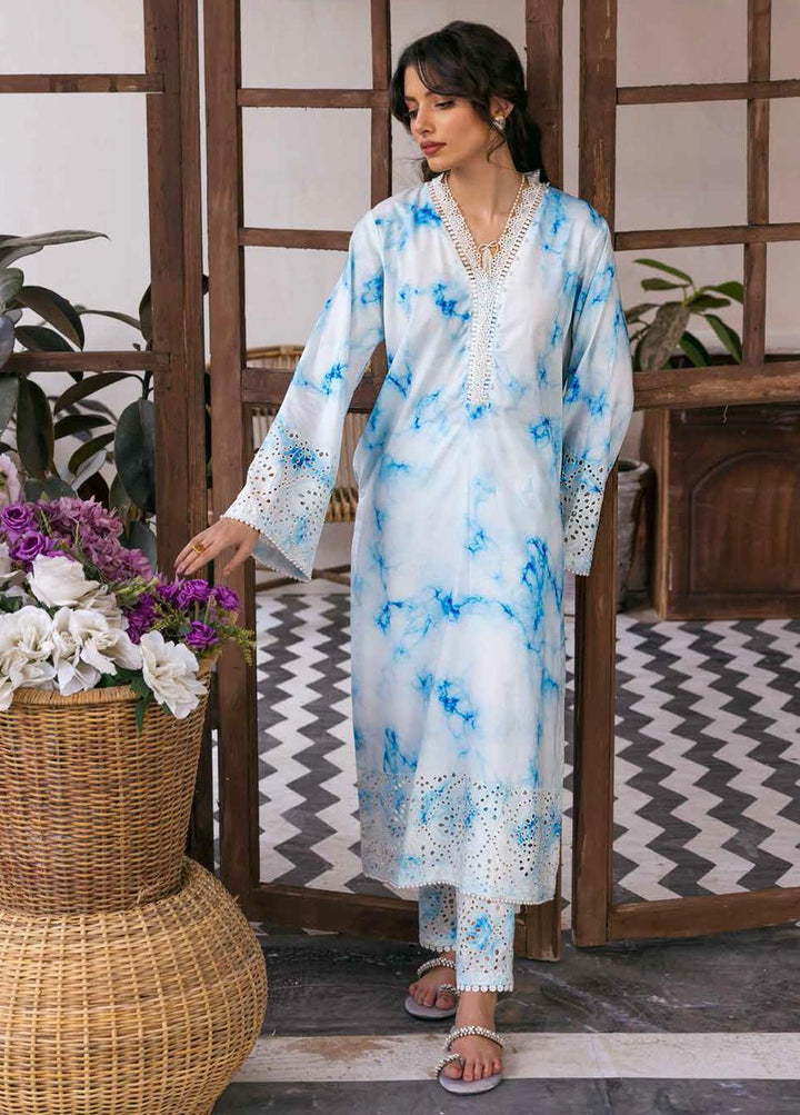 Nureh Embroidered Lawn Suits Unstitched 2 Piece NU22L NU2- 52 - Summer Collection