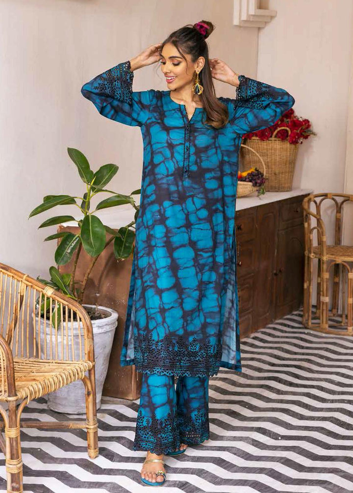 Nureh Embroidered Lawn Suits Unstitched 2 Piece NU22L NU2- 55 - Summer Collection