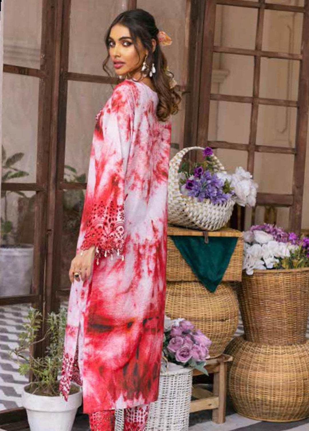 Nureh Embroidered Lawn Suits Unstitched 2 Piece NU22L NU2- 58 - Summer Collection