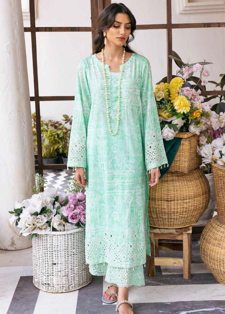Nureh Embroidered Lawn Suits Unstitched 2 Piece NU22L NU2- 59 - Summer Collection