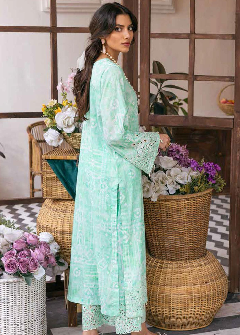 Nureh Embroidered Lawn Suits Unstitched 2 Piece NU22L NU2- 59 - Summer Collection