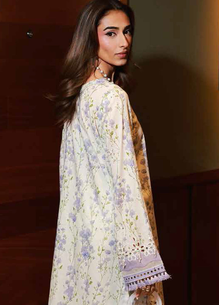 Nureh Chikankari Lawn Suits Unstitched 2 Piece NU25BRU NU2-174 - Summer Collection