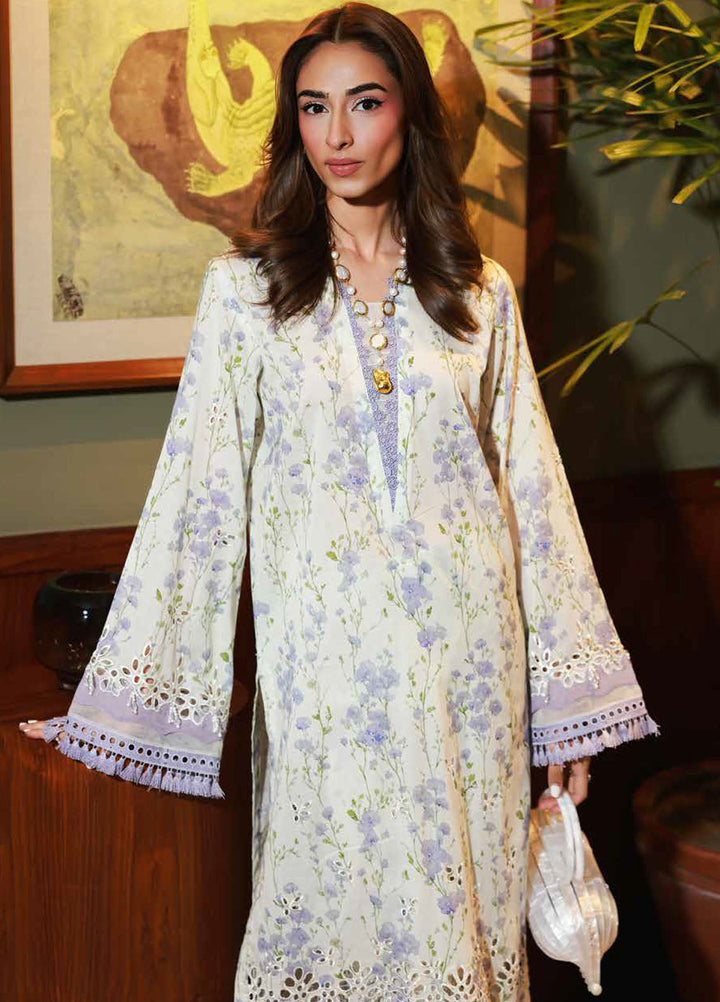 Nureh Chikankari Lawn Suits Unstitched 2 Piece NU25BRU NU2-174 - Summer Collection