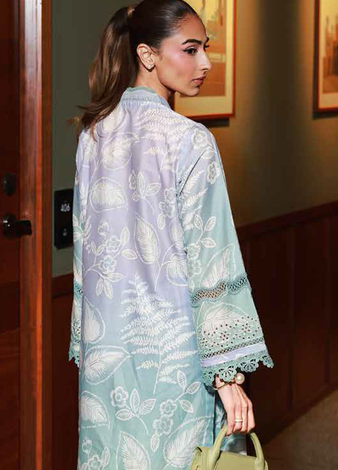 Nureh Chikankari Lawn Suits Unstitched 2 Piece NU25BRU NU2-176 - Summer Collection