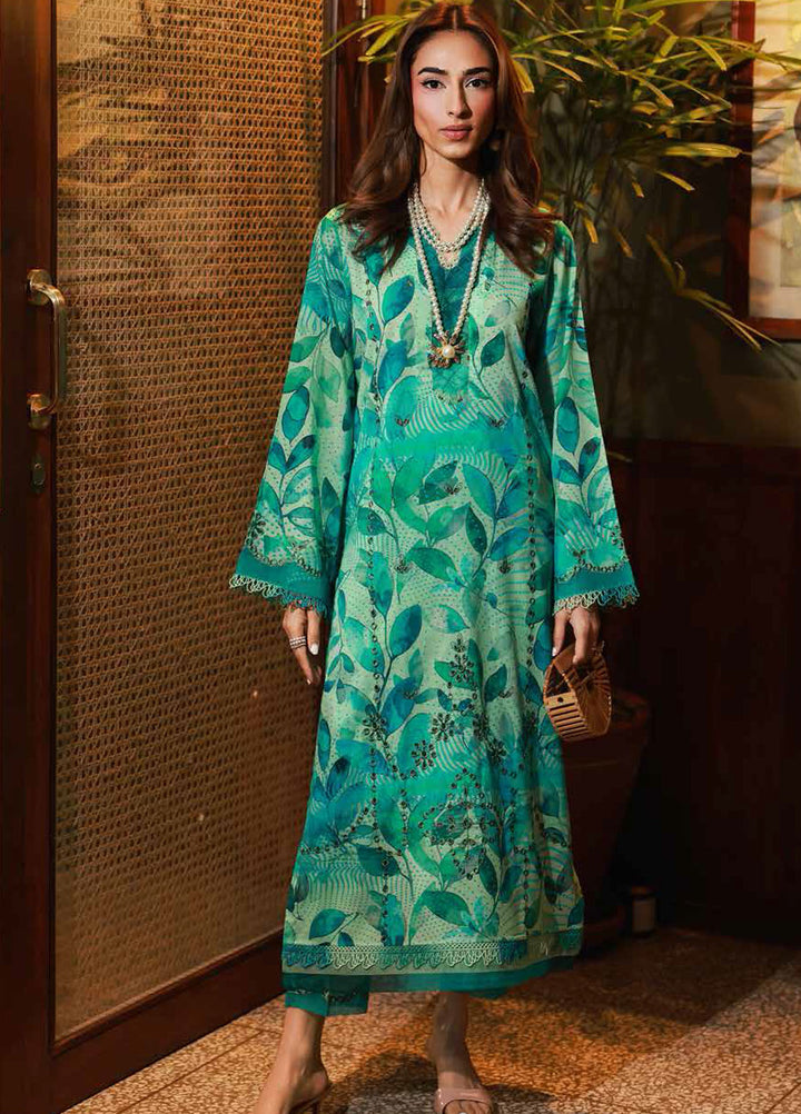 Nureh Chikankari Lawn Suits Unstitched 2 Piece NU25BRU NU2-179 - Summer Collection